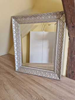 Vintage zrkadlo 65x55cm, béžová patina