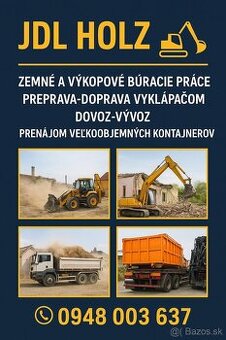 Prenájom kontajnerov a odvoz odpadu + búracie práce