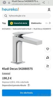 Vodovodná batéria umývadlová