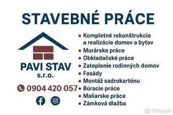 Stavebné práce - rekonštrukcie a realizácie domov a bytov - 1