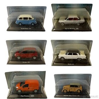 Kovové, zberateľské modely FIAT, mierka 1:43 - 1