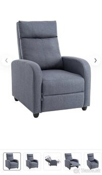 Polohovacie relaxačné kreslo, šedé