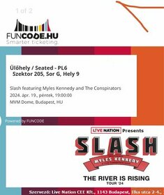 Slash 19.4 Budapešť 2x lístky na sedenie