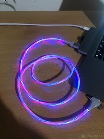 Dátový LED USB lightning kábel na Iphone, micro USB a USB C