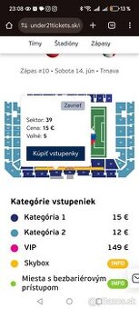 Predam 2 vstupenky na dnes slovensko taliansko