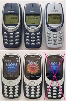 NOKIA 3310 z Roku 2000 + 3315 + 3330 + 3310 z Roku 2017