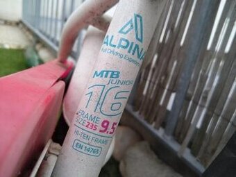 Detský dievčenský bicykel Alpina do 6 r.