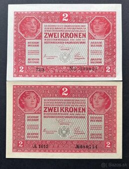 Bankovky Rak- Uhorsko 2 Kronen 1917 vzácne série aUnc