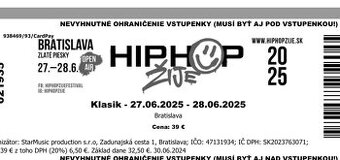 Hip Hop žije 2025 lístok 1ks