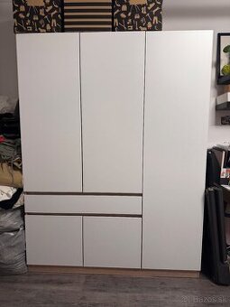 Šatníková skriňa biela/dub