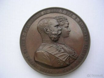 AE medaila 1879 Franz Joseph I.+Elisabeth 25.výročie svadby