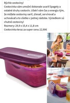 Tupperware rýchla cestovinka, nová