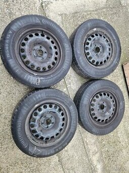 4x Plechové disky Opel 6Jx15, ET37 + letné pneu