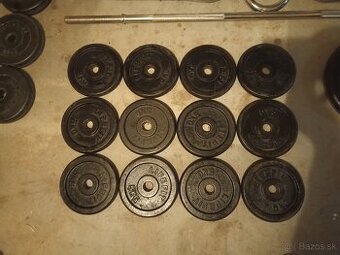 Kotúče na činky 120kg, Bench, Tyče, Jednoručky