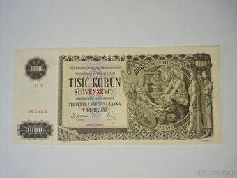 Bankovka 1000 Ks rok 1940