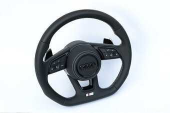 AUDI KOŽENÝ EXCLUSIVE VOLANT +AIRBAG+F1 PADLA BIELA/ČIERNA