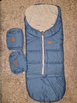 Zimný fusak  Petite&Mars modrý + rukávniky