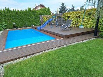Prestrešenie bazena bazénový kryt posuvná terasa 8x4m