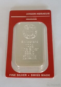 100 g strieborná tehlička Argon Heraeus