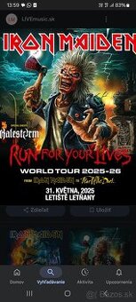 Vstupenka na Iron Maiden Praha