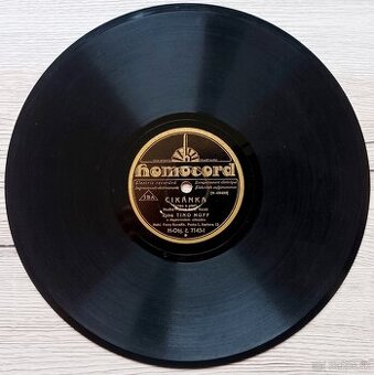 Starožitná šelaková gramodeska Cikánka, 78/ot./min.