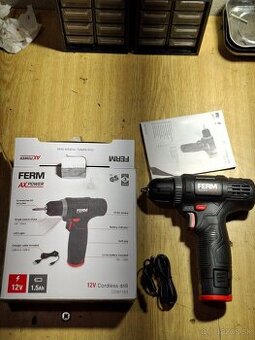 Nový aku skrutkovač, utahovačka ferm 12v vŕtačka