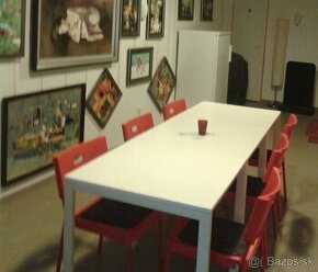 Stôl Metorp v.77cm biely, 75x75cm
