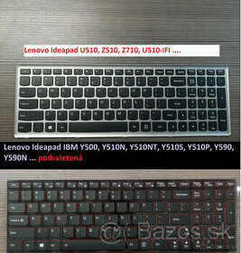 Klávesnice na Lenovo Ideapad U510, Z510, Z710;; Y500, Y510