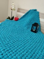Pletená detská deka tyrkysovo modrá
