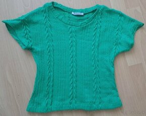 zelený pletený pulóver, S