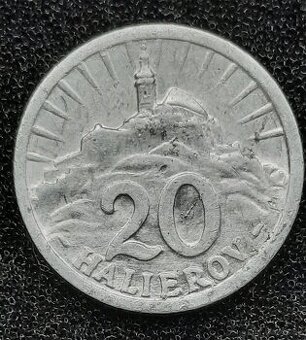 20 halier 1942 Slovenský štát