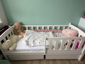 Detská posteľ so zábranou a matracom - 1