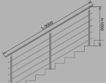 Zábradlie na schody, 3m