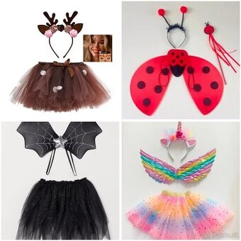 Kostým na karneval lienka, jednorožec, srnka, čarodejnica