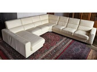 Moderní kožená sedací souprava ve tvaru "U", 3299