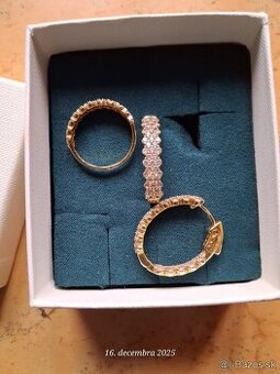 striebro nausnice a prsten