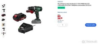 Priklepova vrtacka Parkside PSBSA 20-Li C3