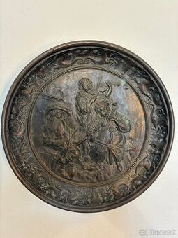 Medennný nastenný dekorativny tanier