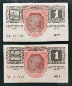 Staré bankovky - RU 1 Koruna 1916 stav 0 - přetisk - 1
