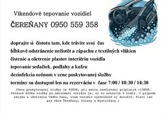VÍKENDOVÉ TEPOVANIE ČEREŇANY