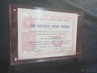ocenenie - Klub motoristickych novinarov , CSSR 1971