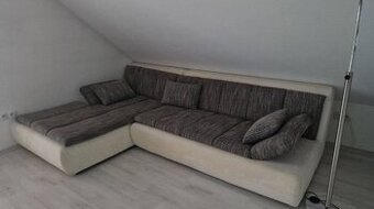 Sedacka v tvare L s kreslom a velkou taburetkou - 1
