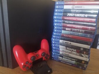 PS4 PRO 1TB +(19 x hra dokovaciá stanica pre kontroller)