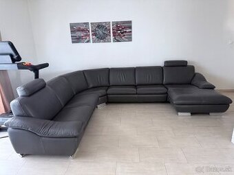Kožená sedačka z hrubej kože v tvare “U”