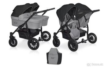 DVOJIČKY -  ako nový kočík Riko Basic Saxo – sivý