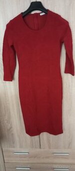 Šaty dlhý rukáv tehlová farba s/m