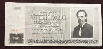 ČESKOSLOVENSKÉ BANKOVKY: 5000-KORÚN-1945