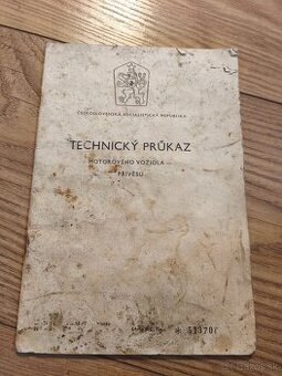 Predám starý TP na Trabant combi P 601 r. 1970