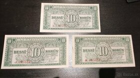 Staré bankovky - 10 Korun 1950 Jednopísmenná serie aUNC