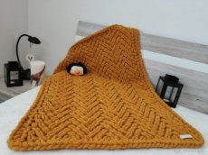 Pletená detská deka horčicová - 1